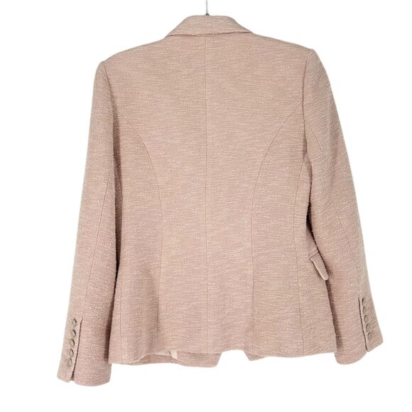 L'Agence Kenzie Pink Tweed Double Breasted Textured Blazer - Picture 3 of 7